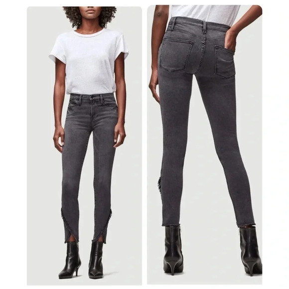 FRAME Quinby Le High Raw Triangle Hem Skinny Jeans Size 26 - Picture 1 of 14